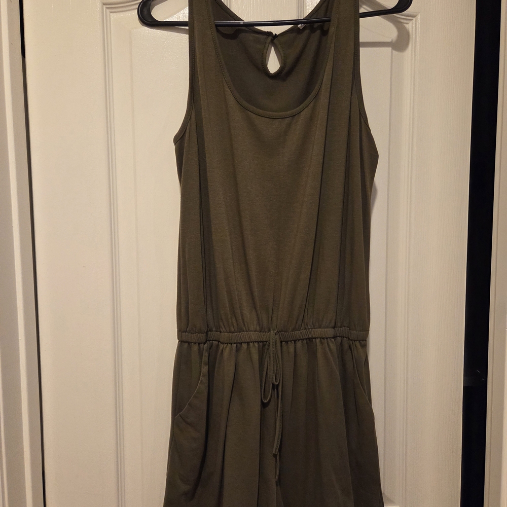 Olive Green Sleeveless Dress